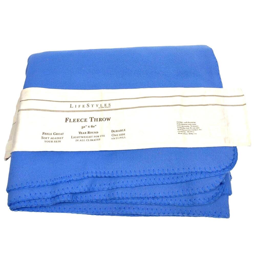 Home Accents Soft Fleece Throw Blanket by Belk 50x60 Blue